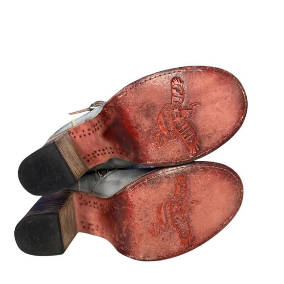 Freebird By Steven Holland Gray Smoke Leather Boots Size 8 - Picture 6 of 7